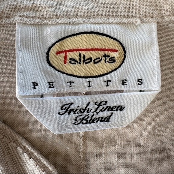 Talbots button down shirt, sleeveless with mandarin  collar, Irish linen - Picture 8 of 8